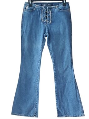 Vintage Guess Lace Up Flare Jeans‎ Size 26